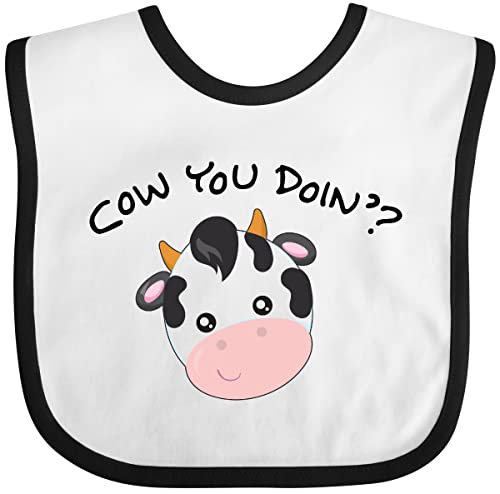 Inktastic Cow You Doin' Cute Cow Baby Bib White And Black 28B3B #TOP7
