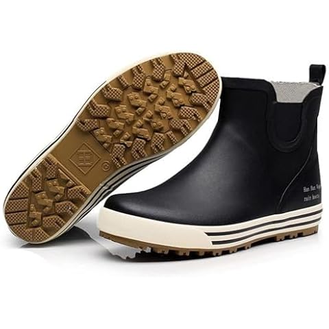 E KAINI Rain Boots for Men Women Waterproof,Men's Deck Boots Fishing Booties Waterproof Ankle Rain Boots,Comfort Lightweight Gardening Fishing Shoes for Yard Farm Outdoor Work Boating Gardening Cover