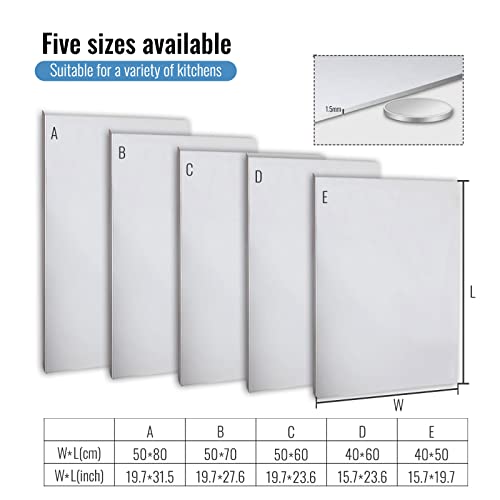 Cutting Boards, 304 Stainless Steel Cutting Board, Chopping Board, Pastry Board, Baking Board For Kitchen, Cutting Mats, Pastry Board For Meat, Vegetables, Non-Slip Cutting Board With Lip (40 * 50) #TOP4