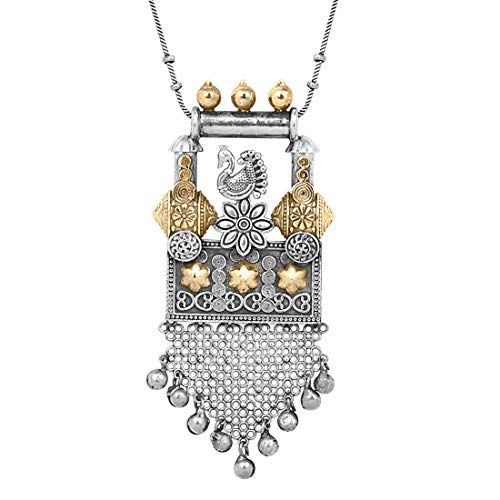 Aheli - Colgante con diseño de Pavo Real con Cadena para Mujer India