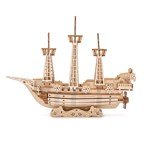 Kit puzzle 3D bois voilier classique 3-mâts, cadeau idéal 14 ans et plus