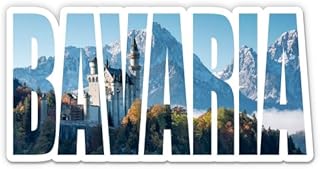 Squiddy Bavaria Germany Neuschwanstein Castle - Vinyl Sticker Decal for Phone, Laptop, Water Bottle (4" Wide)