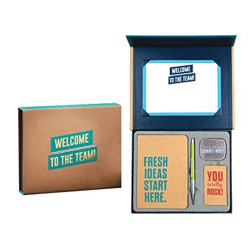 Baudville Welcome to the Team Awesome Kit – Employee Onboarding Gift Set with Journal, Pen, Mints & Signable Certificate – New Hire Welcome Kit for Office or Corporate Gifts