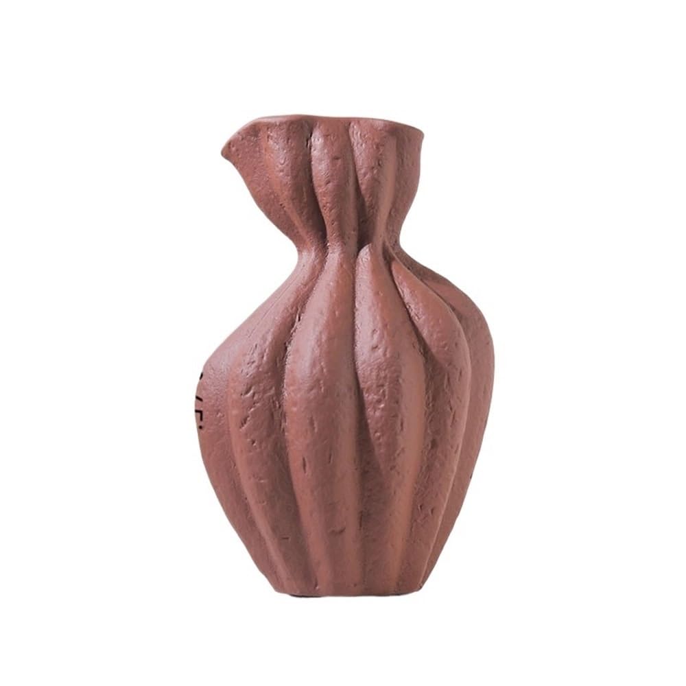 B3f7m4r9j2 One Color Vase Solid Color Ceramic Vase Retro Dining Table Dried Flowers Fresh Flower Arrangement