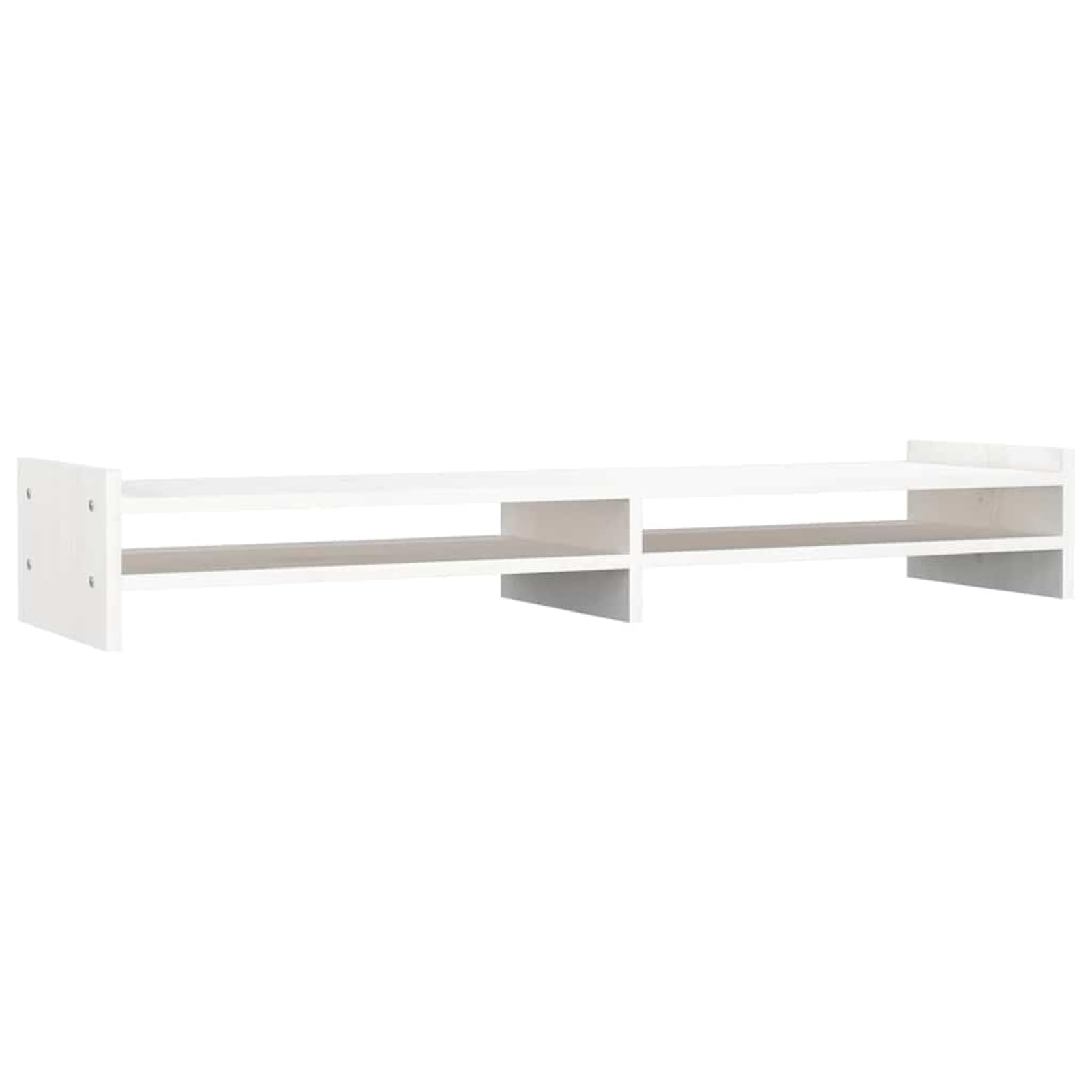 Homgoday Soporte de Monitor Madera Maciza de Pino Blanco 100x27x15 cm Tipo 1