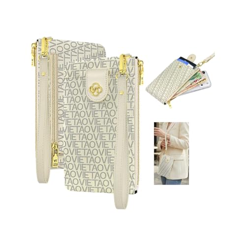 Image of Wristlet Wallets for Women, Leather Card Phone Holder RFID Blocking Large Capacity Clutch Purse Perfect for Ladies Daily Use and Travel - White