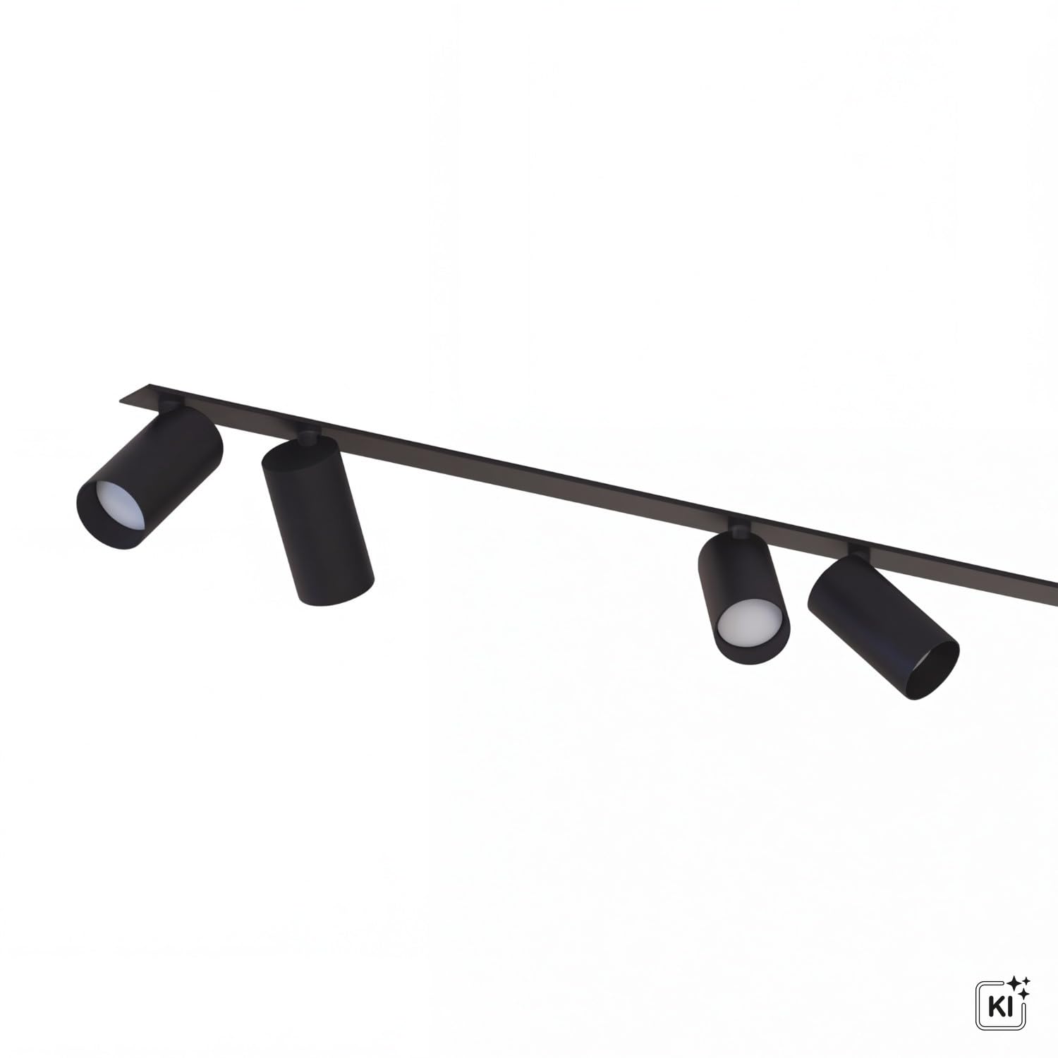 Licht-Erlebnisse Reflektor sufitowy, czarny, długość 400 cm, podtynkowy, GU10, 6-punktowy, wychylny, regulowany, XXL, nowoczesna lampa do zabudowy, lampa sufitowa, kuchnia