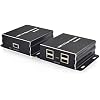E-SDS USB 2.0 Extender to RJ45 Over Cat5 Cat5E Cat6 up to 196 Ft, USB Ethernet Extender Over Cat5/5E/6 Supports Windows/Mac/Vista, Plug and Play, No Driver Needed (USB Extender 4 Ports)