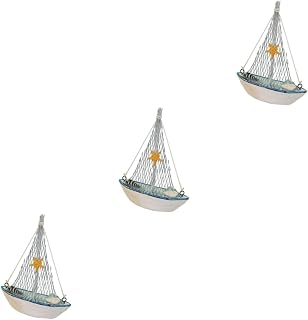 Sewroro 3 Peças De Móveis Para Casa Decoração De Casa Decoração Amadeirada Decoração Doméstica Decoração De Madeira Guarnição De Madeira Decoração De Veleiro Decoração De Casa Leve Para