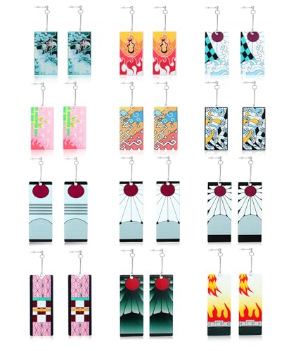 Tanjiro Anime Earrings 12-Pair Set