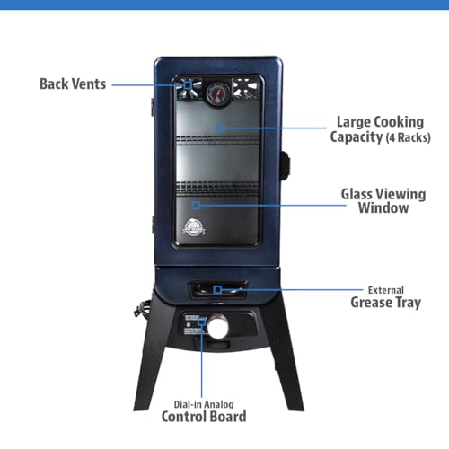 Pit Boss Grills PBV3A1 Electric Smoker, Blue Hammertone, 684 sq inches
