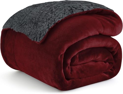Image of Cloth Fusion Sherpa Fleece AC Blanket for Winter, Double 88x90 inch