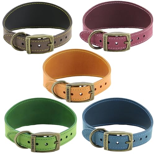 Ancol Timberwolf Lederhalsband Whippet Leder Halsband Raspberry 30-34cm