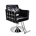 EBTOOLS Fauteuil de Coiffure, Chaise de Coiffure Hydraulique Réglable en Hauteur Tabouret de Bar Pivotant avec Repose-Pieds pour Salon de Coiffure Salon de Tatouage Noir