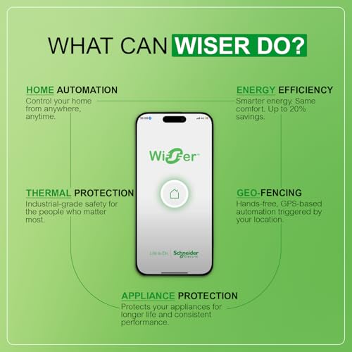 Image of Schneider Electric Wiser 16A Smart Wi-Fi Connected Switch(1M, White), Remote Control via App & Push Button| Glossy Polycarbonate Body| IEC 60669-2-1 Certified | Home Automation & Energy Management