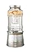 Circleware Breeze Glass Beverage Drink Dispenser with Stand Metal Base which Transforms to Metal Ice Bucket and Metal Lid + Fruit Infuser + Chrome Finished Spigot, HUGE 2.3 Gallons