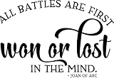 All Battles are First Won Or Lost in The Mind Joan of Arc Wall Decals for Walls Peel and Stick Wall