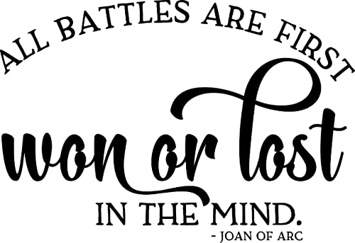 All Battles Are First Won Or Lost In The Mind Joan Of Arc Wall Decals For Walls Peel And Stick Wall Art Murals Black Small 8 Inch #TOP2
