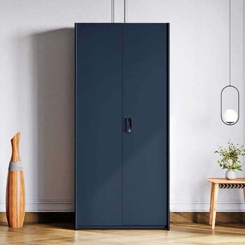 Interio by Godrej Almirah Neolite 2-Door Steel Almirah, Cupboard for Clothes (Textured Denim Blue), 1-Year Warranty, 4 Shelves, 1 Locker