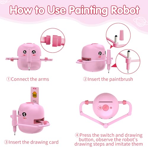 Drawing Robot for Kids with 150 Cards, Interactive Educational Painting Robot with Voice Interaction, Montessori Drawing Learning Toy for 5 6 7 8 9 Boys Girls Birthday Present - Image 5