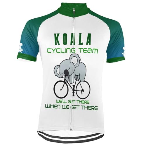 Personalizarlo Koala Hombre Camiseta De Ciclismo Manga Corta Bicicletas Maillots (FR/ES, Letras, L, Regular, Regular, MS8163)