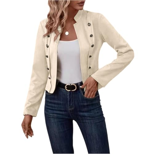 Blazer Femme Cintrée Veste Tailleur Femme Court Ceremonie Classique Jacket Automne Ample Travail...