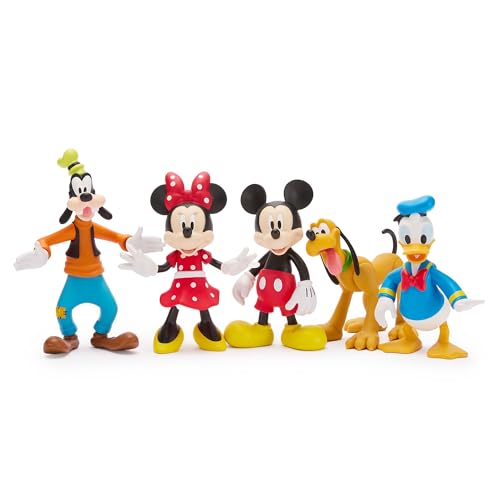 Disney Store Official Coffret de Figurines Mickey Mouse et Ses Amis, Ensemble de 5 Figurines articulées Comprenant Mickey, Minnie, Donald, Dingo et Pluto