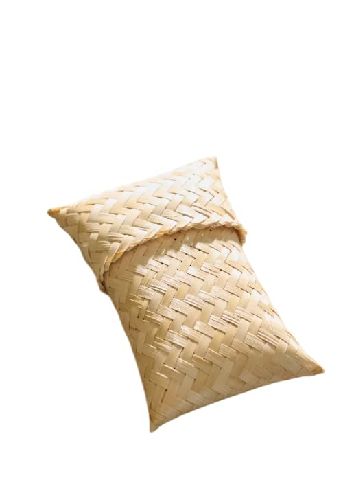 Bhartiye Crafts Golden Bamboo Pouch Box Besak Small (6x3 inches)