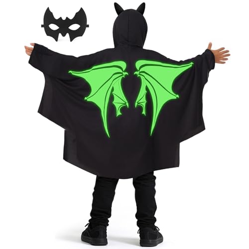 Disfraz infantil alas de murciélago negras brillantes