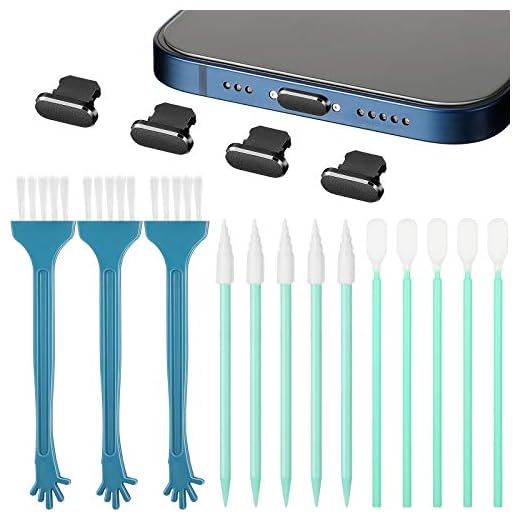 Bouchon Anti-Poussière Bouchon Anti-Poussière de Téléphone en Métal Compatible avec Iphone 11/11 Pro/ 11 Pro Max/ 12 Mini/ 12/12 Pro/ 12 Pro Max, Kit de Brosse de Nettoyage de Téléphone