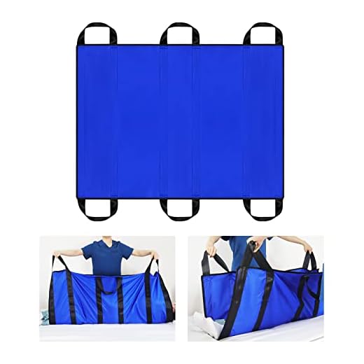 [LOSCHEN]Almohadilla de posicionamiento para transferencia de pacientes,Tabla de transferencia de pacientes con asas,Adecuada para personas con sobrepeso,ancianos y pacientes (Azul 100 * 120cm)