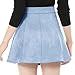 Allegra K Women's Faux Suede Button A-Line High Waisted Christmas Flared Mini Short Skirt Medium Light Blue