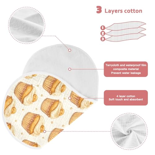 vvfelixl Sweet Honey Muffins Burp Cloths for Baby Boy Girls Baby Washcloths Burp Rags 1 Pack3