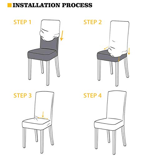 Frestree Dining Chair Cover Stretch Anti-Dust Parson Chair Slipcover Protector For Hotel Restaurant Office, Orange Moroccan Lattice #TOP5