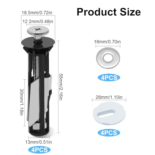JOOTUEPO 4 Stück Toilettensitz Schraubensatz, Wc Sitz Befestigung, Edelstahlmutter Schraube, Wc Deckel Befestigung Bolzen, Toilettendeckel Wartung Zubehör Einfach zu Installieren