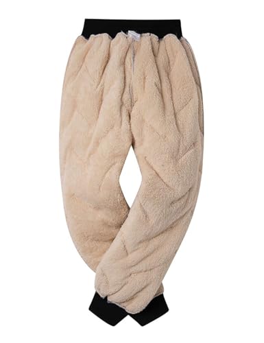 Boys Girls Warm Fleece Lined Trousers Kids Windproof Hiking Pants Outdoor Elastic Waist Joggers3