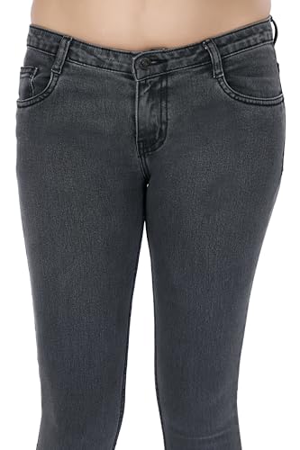 Image of TWGE - Women's Low Rise Skinny Fit Jeans - Single Button, Stretchable Denim Pants - Ankle Length - Stylish Casual Wear
