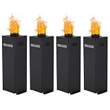 H-YEEU Flammenprojektor DMX512, 200W Bühnen Flammeneffektgerät mit Pilzflammen, Professioneller Flammenwerfer für Bühnen und Partys, Mehrfarbig Feuereffekt - 4 Stück