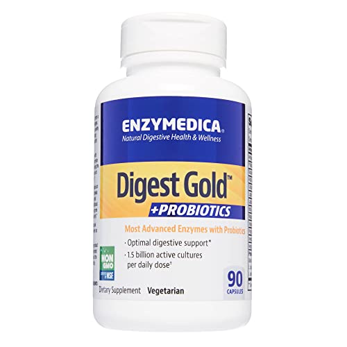 Enzymedica, Digest Gold + Probiotics, Digestive Enzymes, Aid for Maximum Relief, 90 Capsules