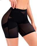 ORLAROY Tummy Control Shapewear for Women High Waisted Butt Lifting Body Shaper Shorts Seamless Underwear Slimmer Panties L Black