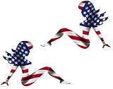 Mudflap Girl Sticker American Flag Erotic Sexy Vinyl Bumper Decal Set of 2 - 5' x 3.25'