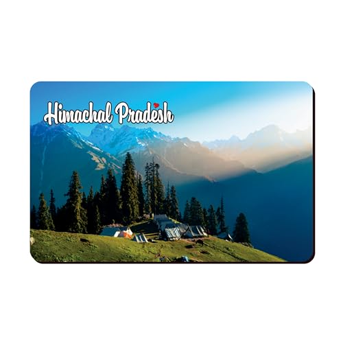 Image of Elegant Fridge Magnet with Themes |Rectangular Size Refrigerator Magnet with Magnetic Rubber Back | Pack of 1, 8.6cm X 5.4cm (Himachal Pradesh - Design 2)