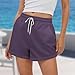 Purple Shorts for Women Drawstring Design Fashion Elastic Waist Plus Size Athletic Shorts for Women Cute SweatShorts Lightweight Breathable SweatShorts Girls Street Wear,2XL