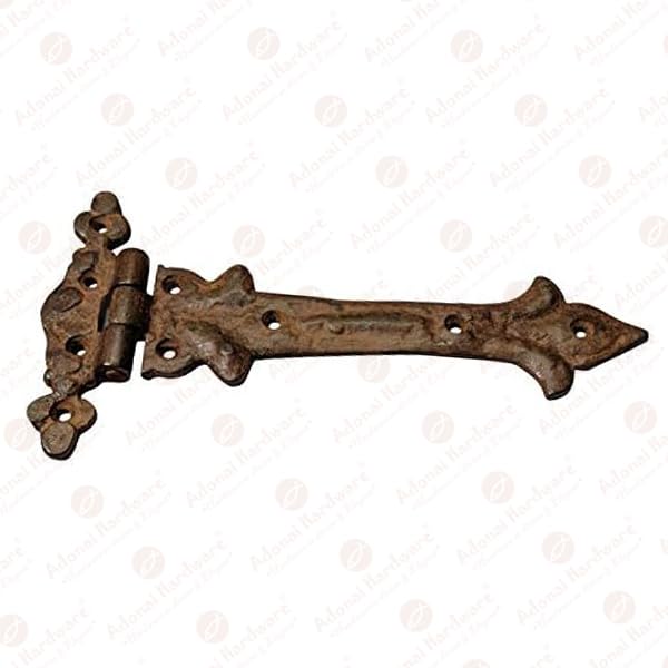 Image of Adonai Hardware Adonijah Antique Cast Iron Strap T Hinge (7.9 inch x 4 Pack, Rust Living Finish) for Barn Doors, Gates, Kitchen Cabinets, Sheds, Wooden Box, Furniture, Cedar Chest and Trunks