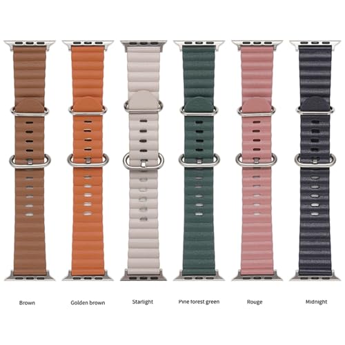 Correa de cuero para evitar sudoración en reloj inteligente de 42mm 44mm con ajuste cómodo 5