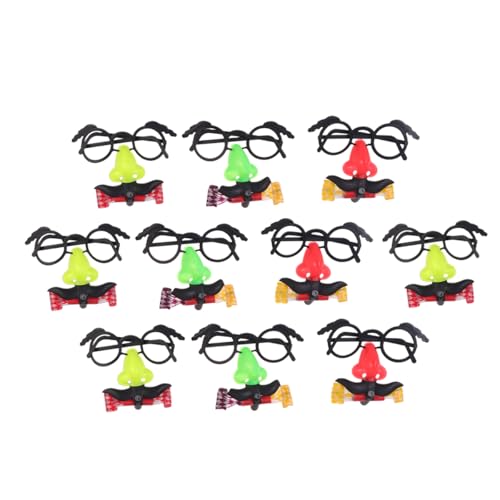 LIOOBO 10pcs Musical Blowouts Prank Novelty Glasses Classic Disguise Groucho Glasses Birthday Party Whistles Funny Nose Glasses Eye Mirror Party Blower Eyeglass Big Nose To Blow Random Color