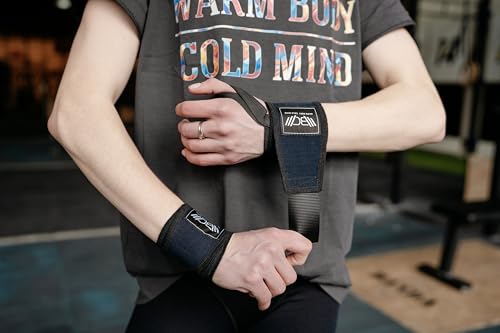 Image of WARM BODY COLD MIND - Premium Cotton Weight Lifting Wrist Wraps for Cross Training, Powerlifting, Deadlift, Weightlifting, Gym, Wrist Straps, Workout, Fitness, Heavy-Duty Support