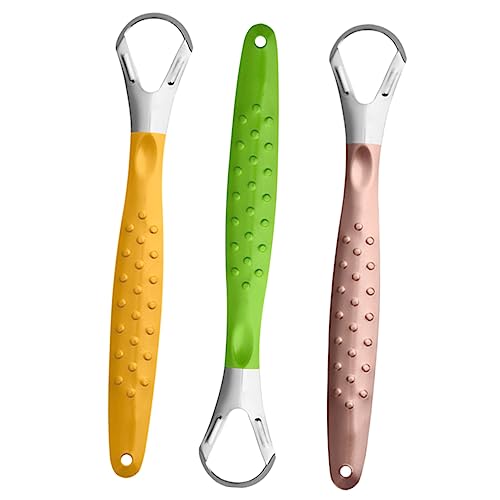 WOFASHPURET 3Pcs Stainless Steel Scraper for Adults Ergonomic Design Coating Easy to Use Reduces Bad Breath Includes Options