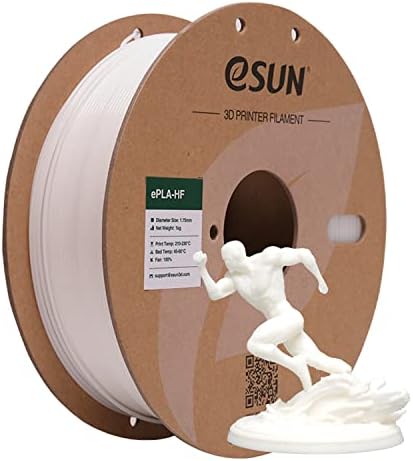 eSUN PLA Filament 1.75mm, ePLA-HS High Speed 3D Printer Filament Dimensional Accuracy +/- 0.03mm, 1KG Spool (2.2 LBS) Speedy Fast Printing Filament for 3D High Speed Printers, White