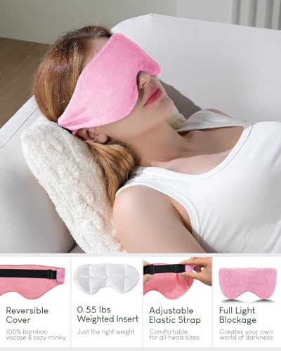 Image of Sivio Weighted Eye Mask for Sleeping, Blackout Sleep Mask for Women & Men